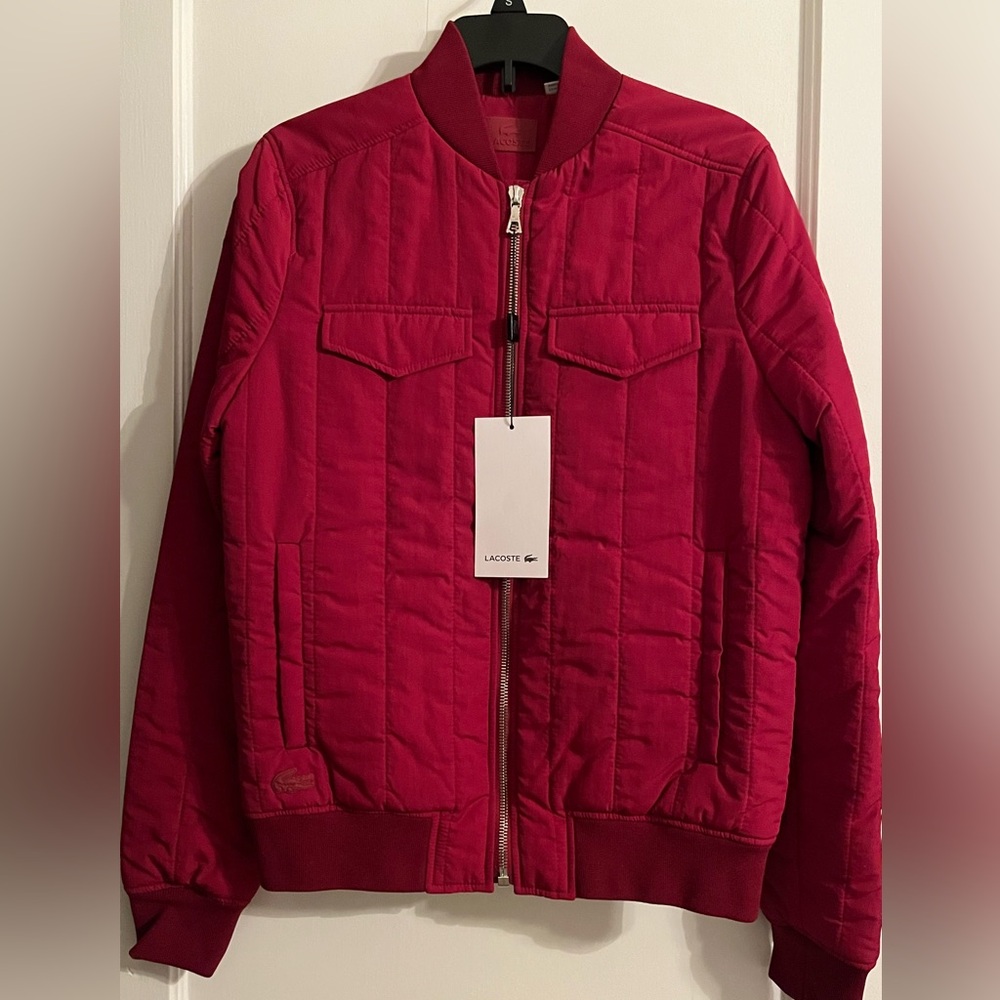 New Lacoste Red Bomber Jacket Size 36 - Picture 2 of 11